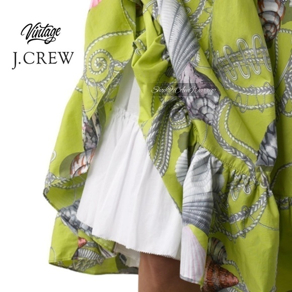 J.Crew pale green nautical shell print ‘Talitha’ style dress *shop@iamwarrior - Picture 4 of 17